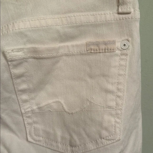 7 For All Mankind Embellished White Jeans EUC - Picture 3 of 7